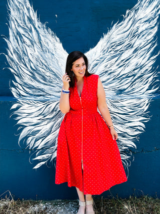 Ruby June Zip Front Midi Dress
