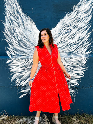 Ruby June Zip Front Midi Dress
