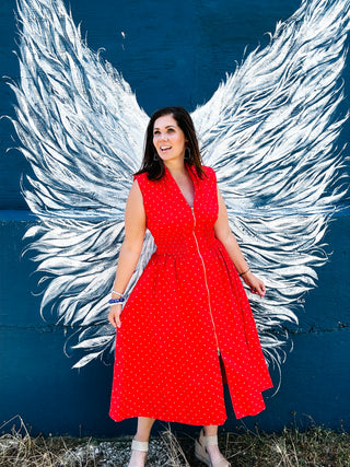 Ruby June Zip Front Midi Dress