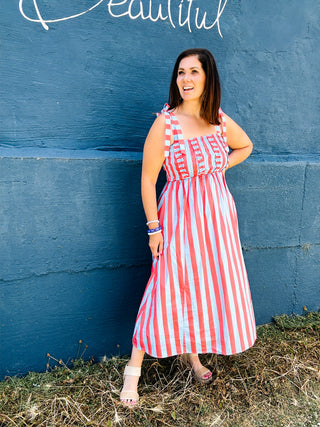 Betsy Rose Stripe Midi Dress