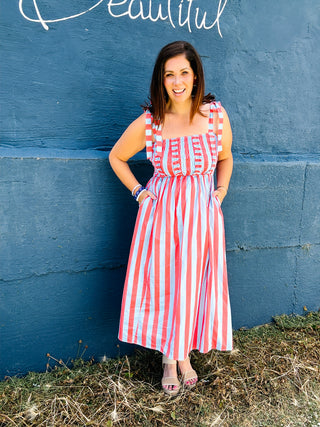 Betsy Rose Stripe Midi Dress