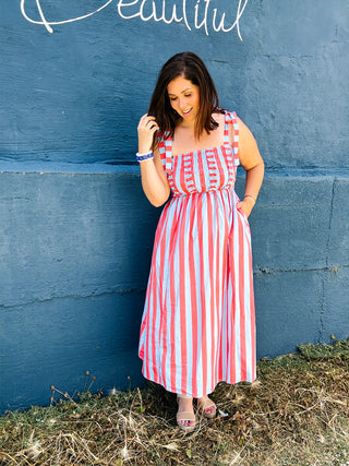 Betsy Rose Stripe Midi Dress