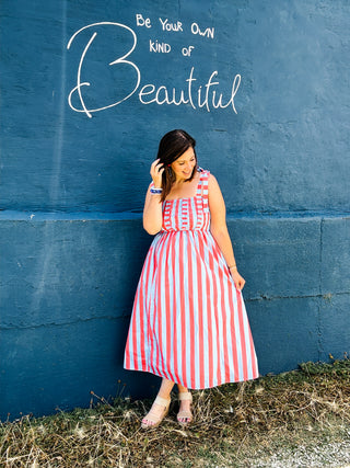 Betsy Rose Stripe Midi Dress