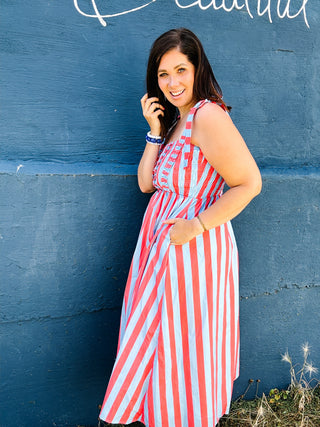 Betsy Rose Stripe Midi Dress