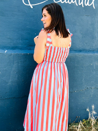 Betsy Rose Stripe Midi Dress