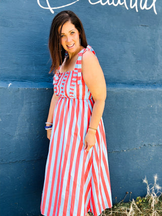 Betsy Rose Stripe Midi Dress