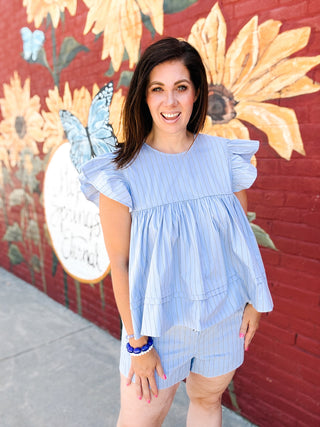 Adeline Sky Blue Stripe Set