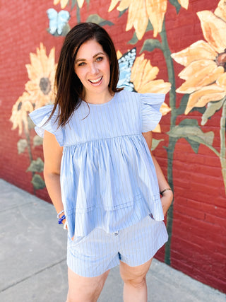 Adeline Sky Blue Stripe Set