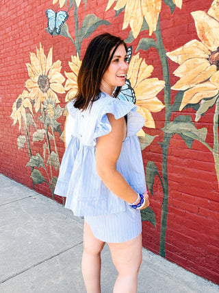Adeline Sky Blue Stripe Set