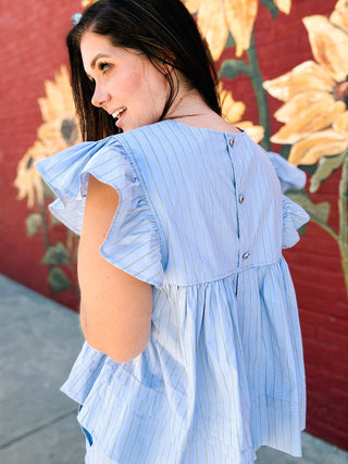 Adeline Sky Blue Stripe Set