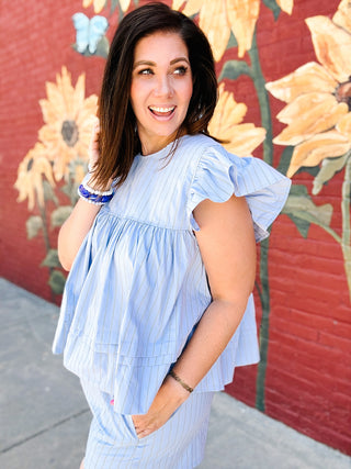 Adeline Sky Blue Stripe Set