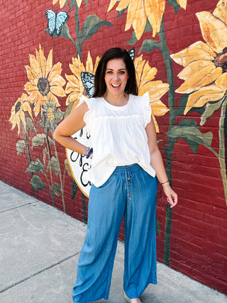 THML Brielle Chambray Wide Leg Pants