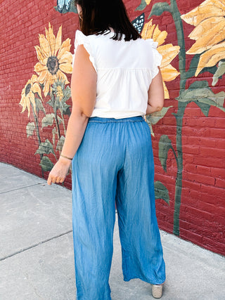 Maren Flutter Ruffle Sleeve Top