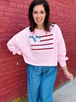 Betsy Bow Flag Sweatshirt
