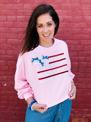 Betsy Bow Flag Sweatshirt