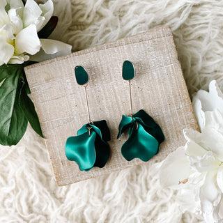 Natalie Earrings - Hunter Green