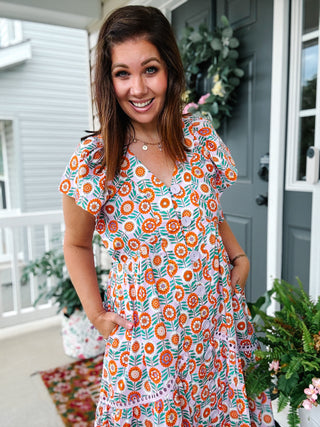 Karlie Zinnia Floral Midi Dress