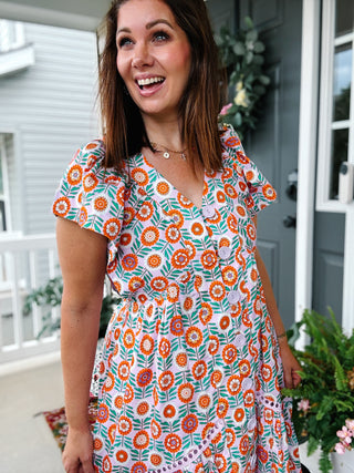 Karlie Zinnia Floral Midi Dress