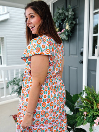 Karlie Zinnia Floral Midi Dress