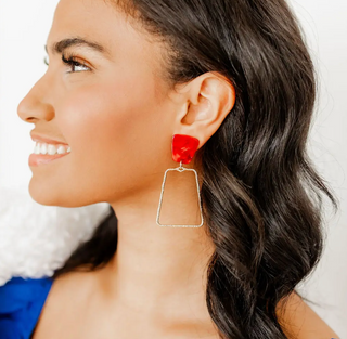 Kaelyn Pearlized Red Earrings by Linny Co.