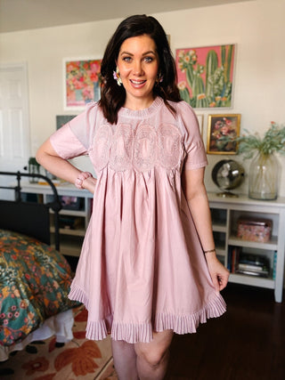 Rosavelle Lace Yoke Mini Dress